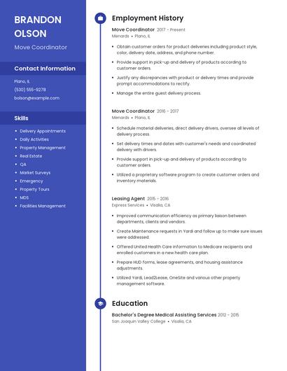 Move Coordinator Resume