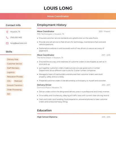 Move Coordinator Resume