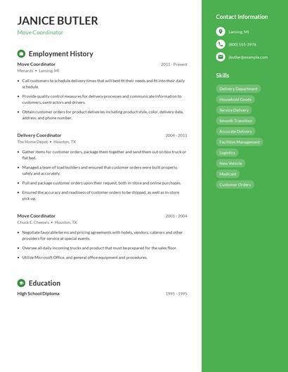 Move Coordinator Resume