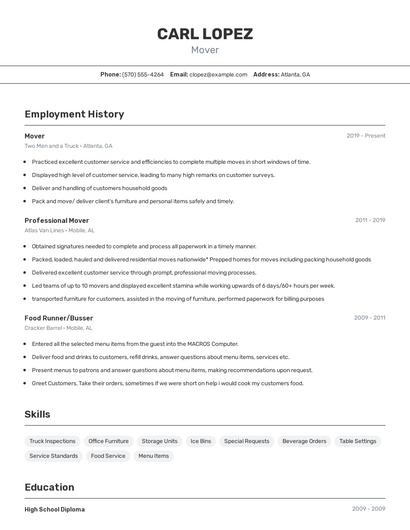 Resume example 2