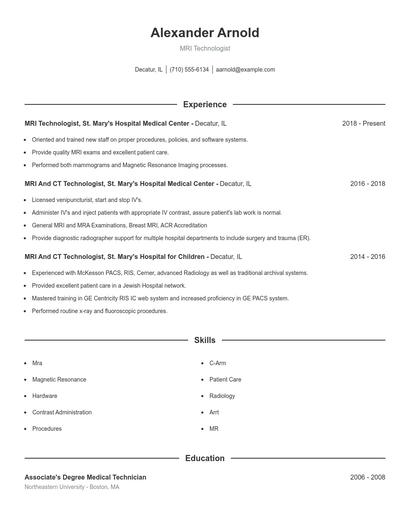 Resume example 1