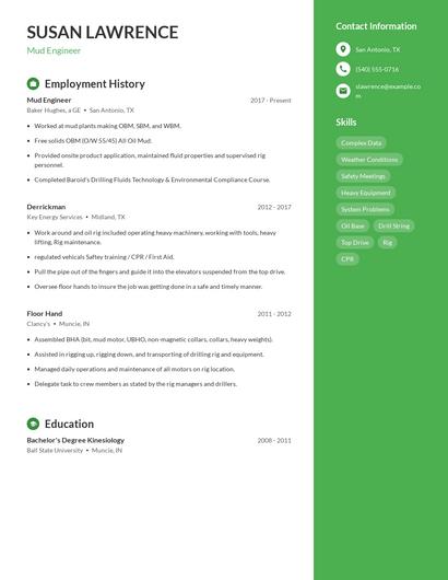 Mud Engineer Resume