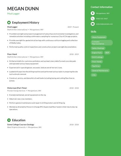 Mud Logger Resume