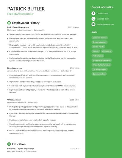 Multi-Township Assessor Resume