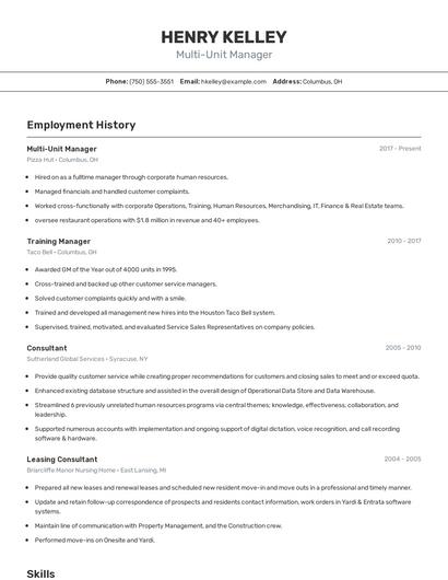 Resume example 2