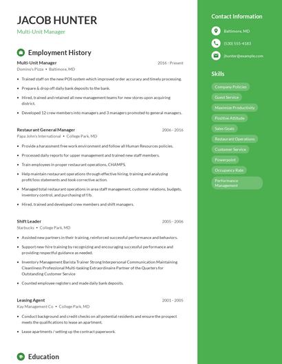 Resume example 5