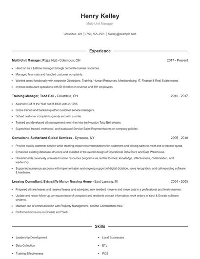 Resume example 1