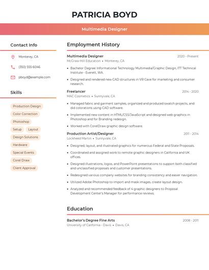 Multimedia Designer Resume
