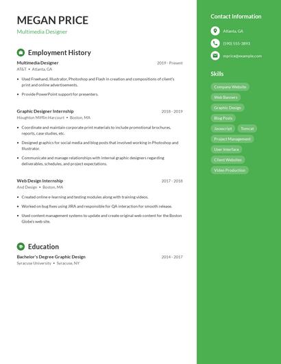 Multimedia Designer Resume