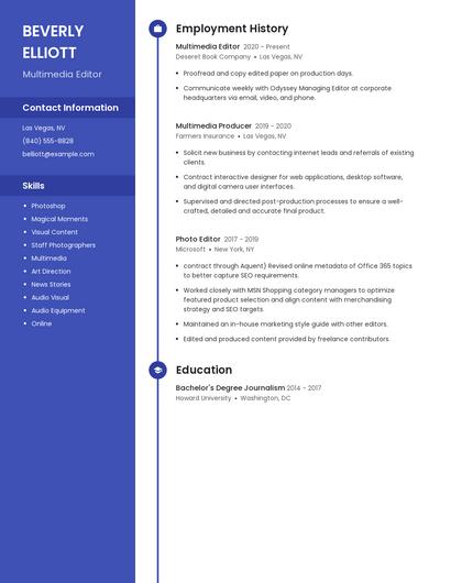 Multimedia Editor Resume