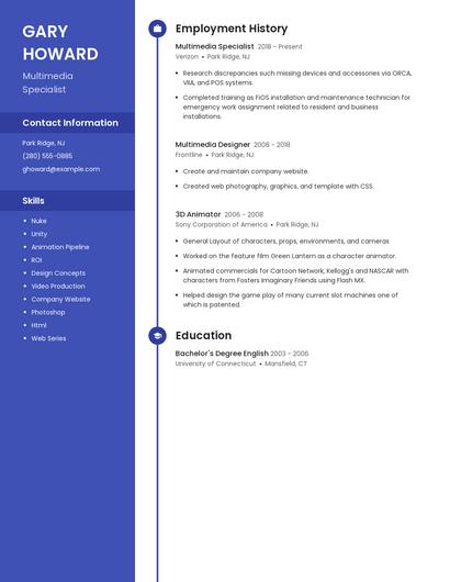 Multimedia Specialist Resume