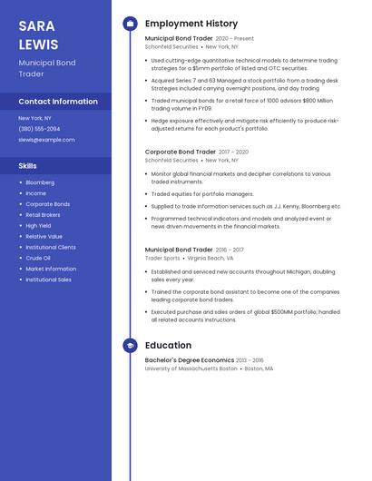 Municipal Bond Trader Resume
