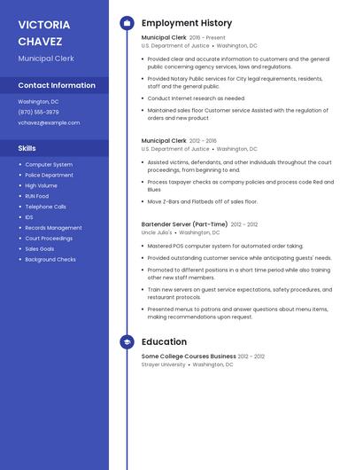 Municipal Clerk Resume