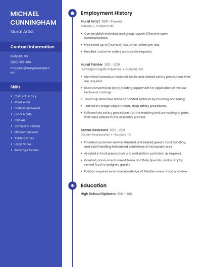Mural Artist Resume