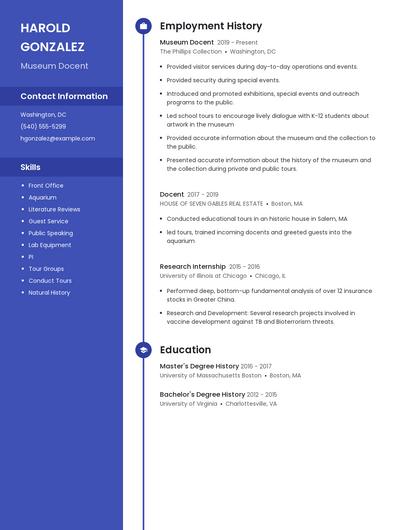 Museum Docent Resume