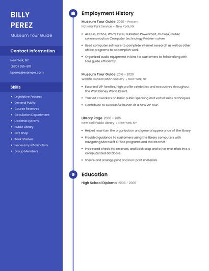 Museum Tour Guide Resume