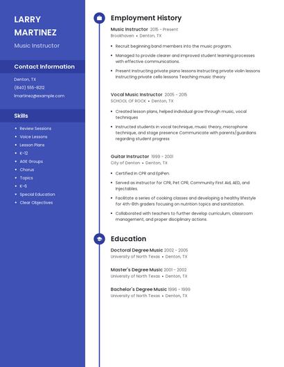 Resume example 5