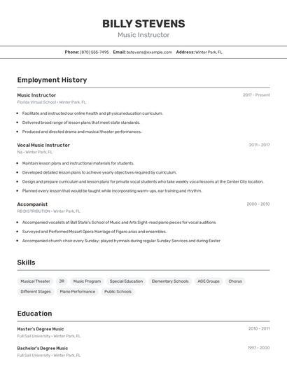 Resume example 2