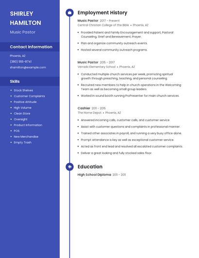 Music Pastor Resume