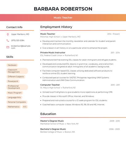 Resume example 3