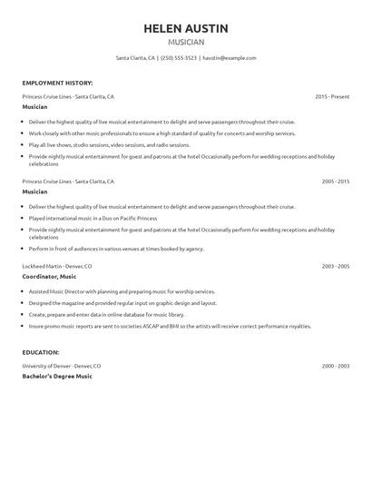 Musician Resume