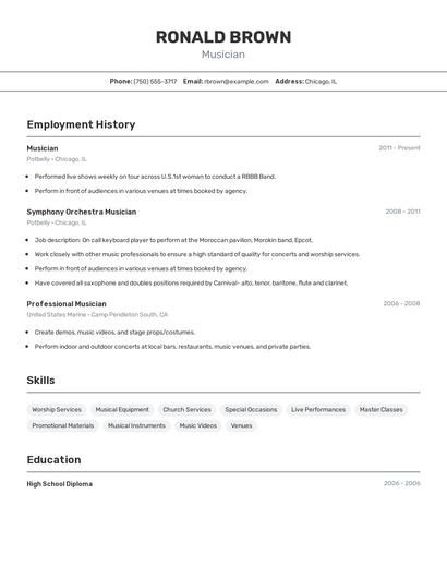 Musician Resume