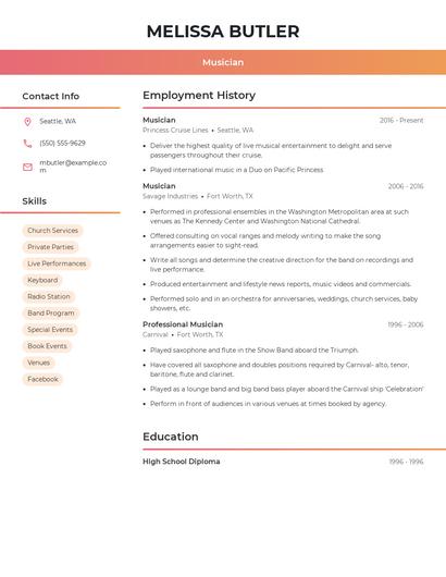 Musician Resume