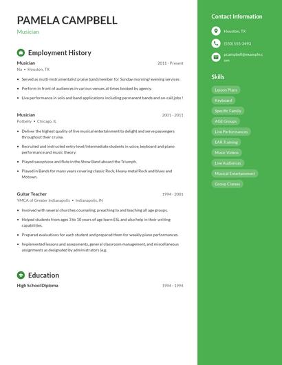 Musician Resume
