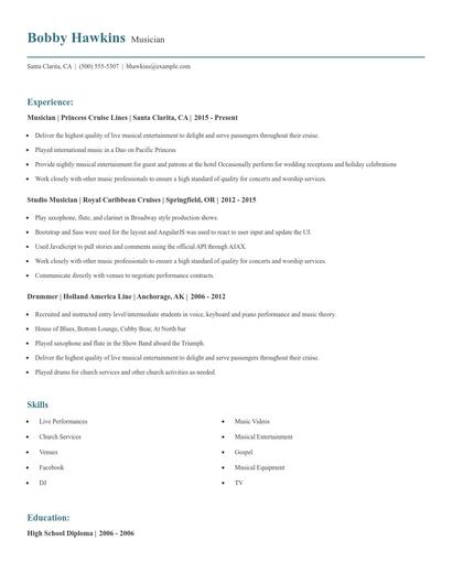 Musician Resume
