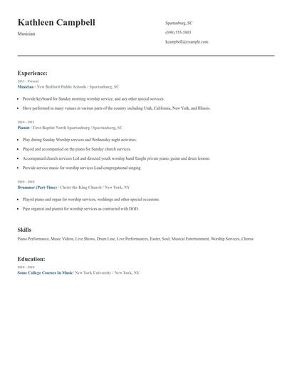 Musician Resume