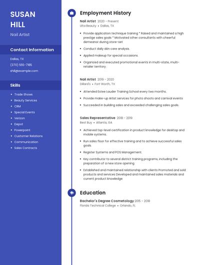 Nail Artist Resume