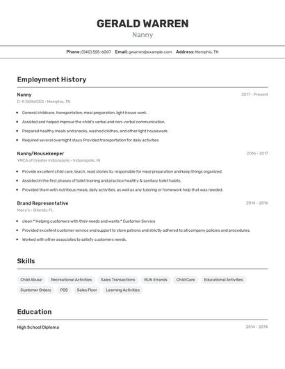 Resume example 2