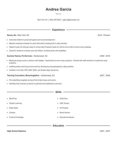 Resume example 1