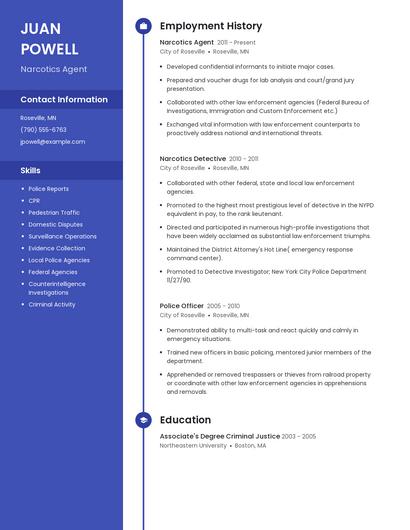 Narcotics Agent Resume