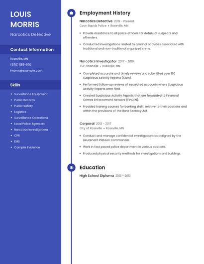 Narcotics Detective Resume