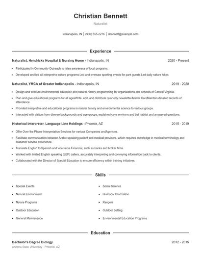 Resume example 1