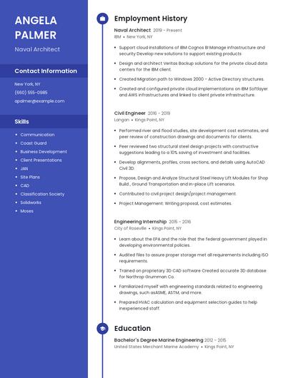 Naval Architect Resume