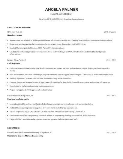 Naval Architect Resume