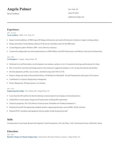 Naval Architect Resume