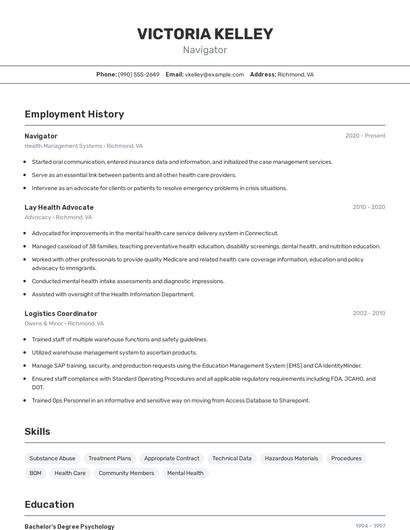Navigator Resume