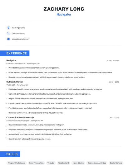 Navigator Resume