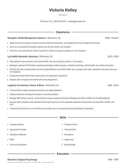 Resume example 1