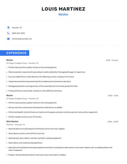 Nester Resume