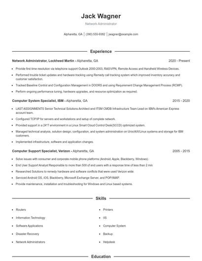 Resume example 1