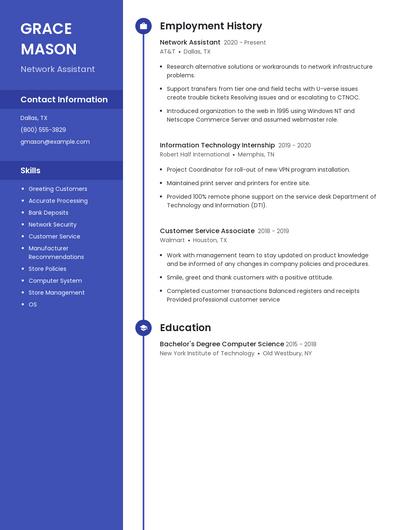Network Assistant Resume