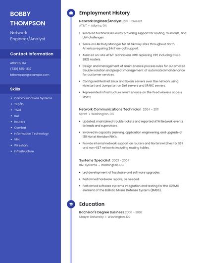 Network Engineer/Analyst Resume