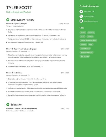 Network Engineer/Analyst Resume