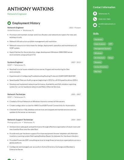 Resume example 5