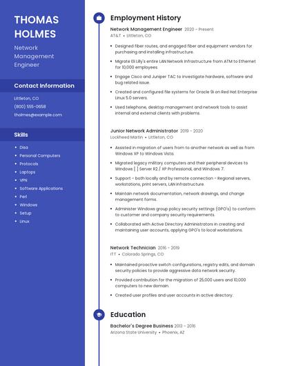 Network Management Engineer Resume