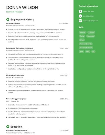 Resume example 5